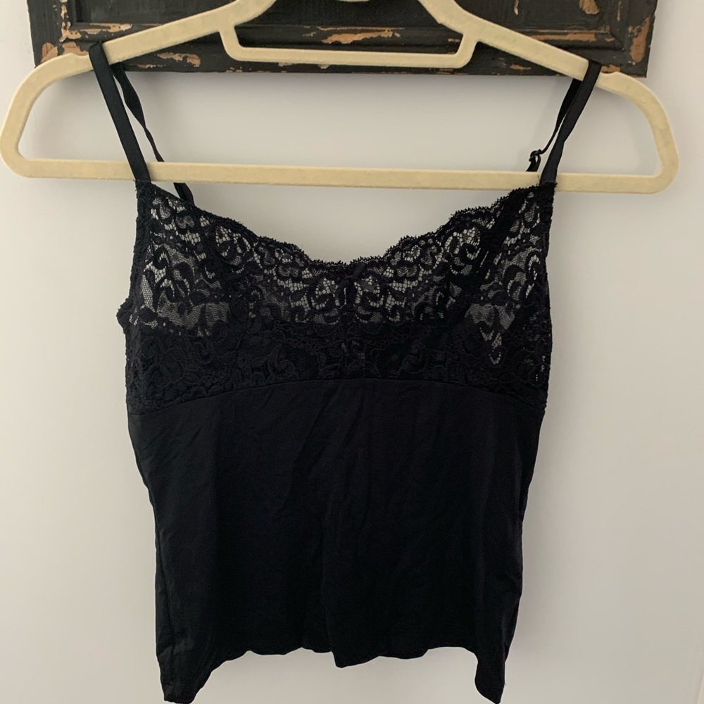 Ladies black lace sexy camisole size s